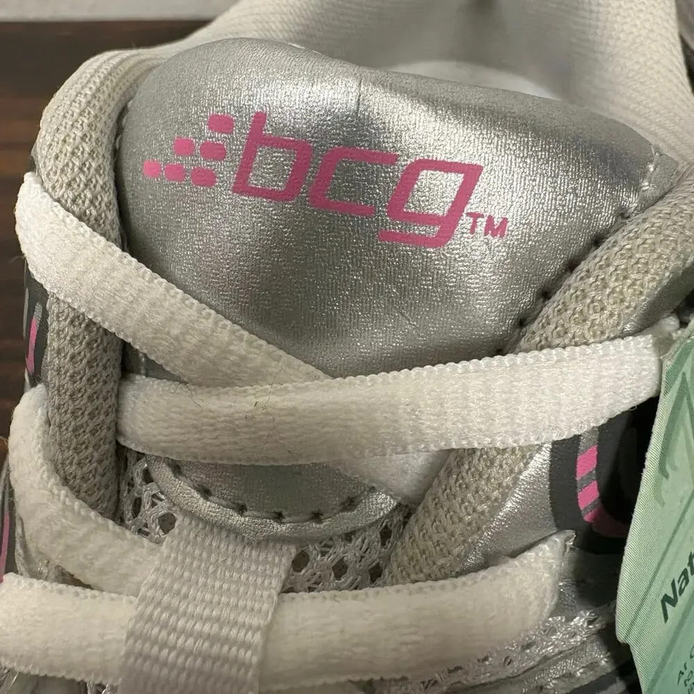 NWT BCG Women's Size 8 Grey White Pink Jolt Gel Cheer Tennis Cheerleading Shoes